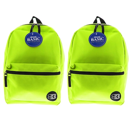 Bazic Basic Backpack, 16", Lime Green, PK2 1034